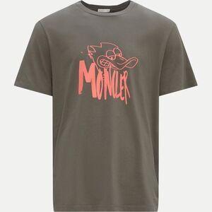 MONCLER Men’s Gray Duck Logo Graphic Print T-Shirt Size M